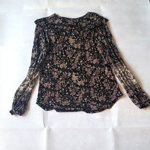 Lucky Brand Long Sleeve Ruffled Top Like New